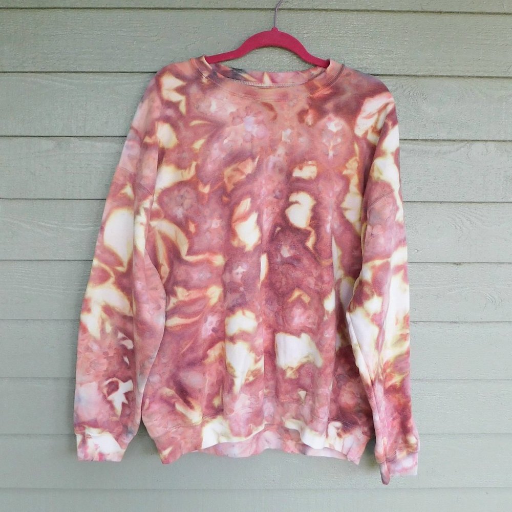 Handmade Burgundy Ice Tie Dye Sweatshirt - XL - New